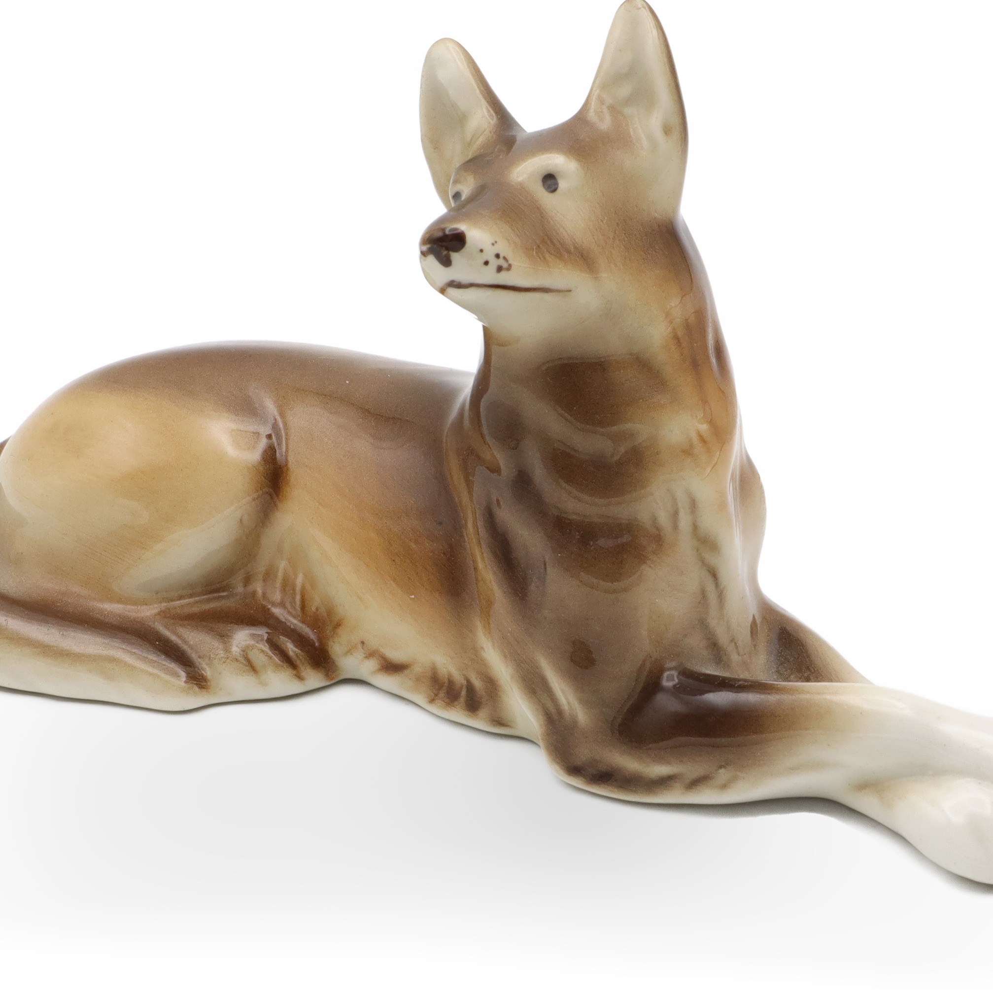 Hundefigur, Porzellanhund-Skulptur, Deutscher Schäferhund Statue, MCM Zimmer Dekoration Für Hundefreunde, Einzigartige Geschenkidee Handbemalt, Vintage Keramik Sammlerstück